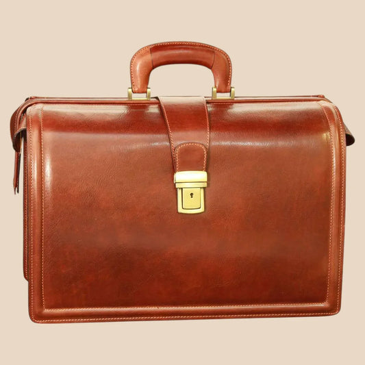 Leather Briefcase With 3 Compartments - Image 1 | Bufalo d'Oro