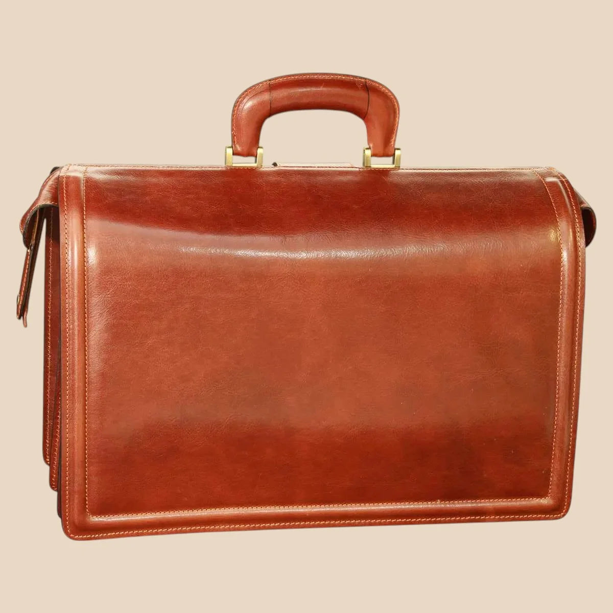 Leather Briefcase With 3 Compartments - Image 4 | Bufalo d'Oro