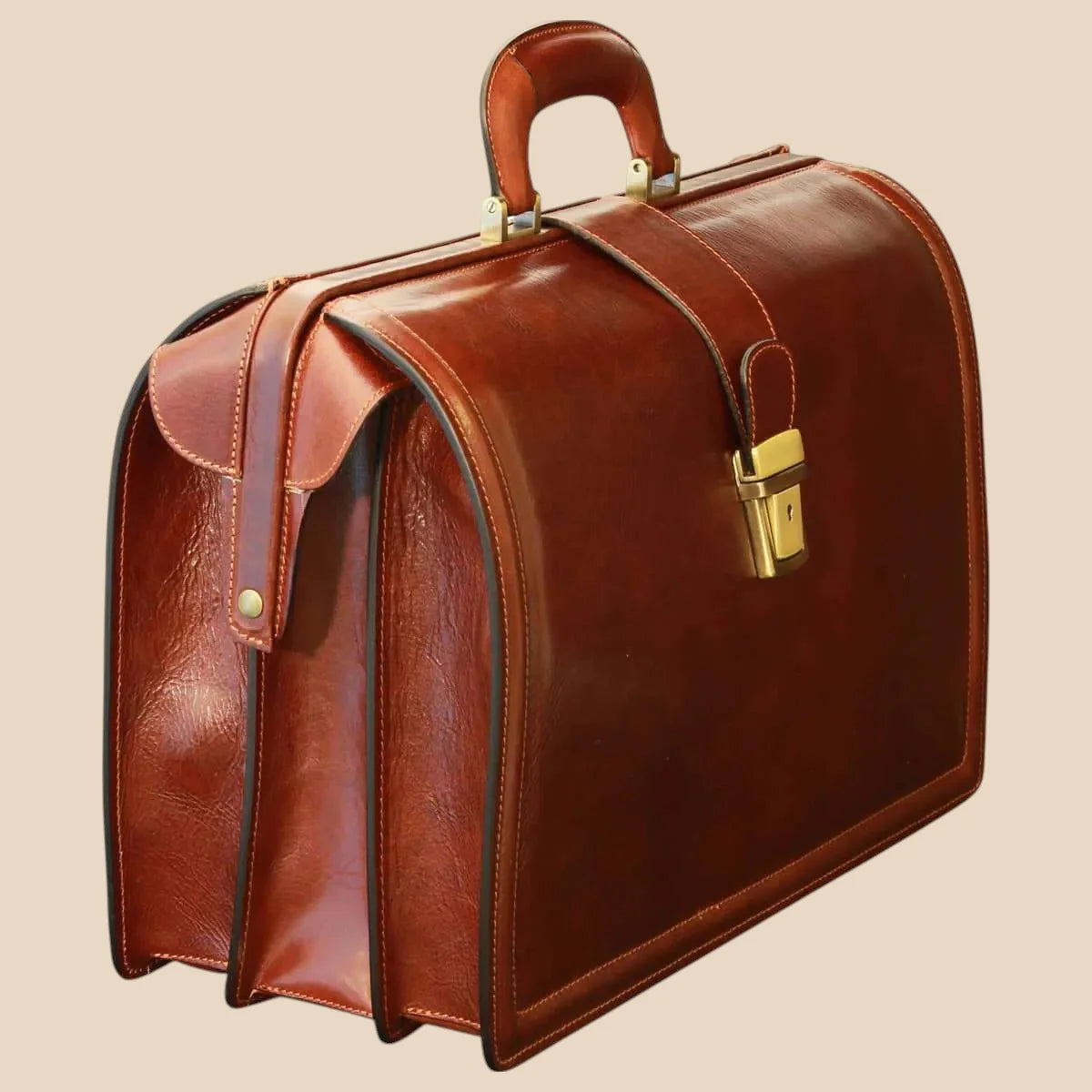 Leather Briefcase With 3 Compartments - Image 5 | Bufalo d'Oro