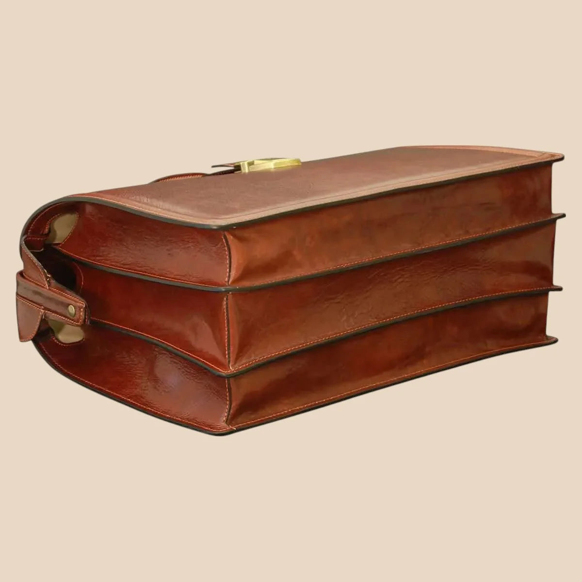 Leather Briefcase With 3 Compartments - Image 6 | Bufalo d'Oro