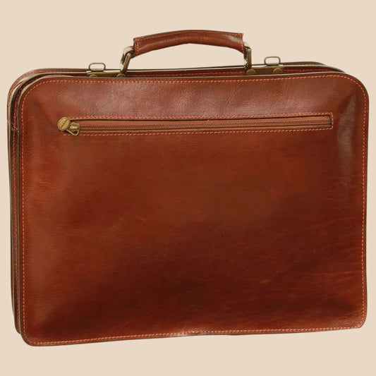 Leather Briefcase With Belt Straps - Image 2 | Bufalo d'Oro