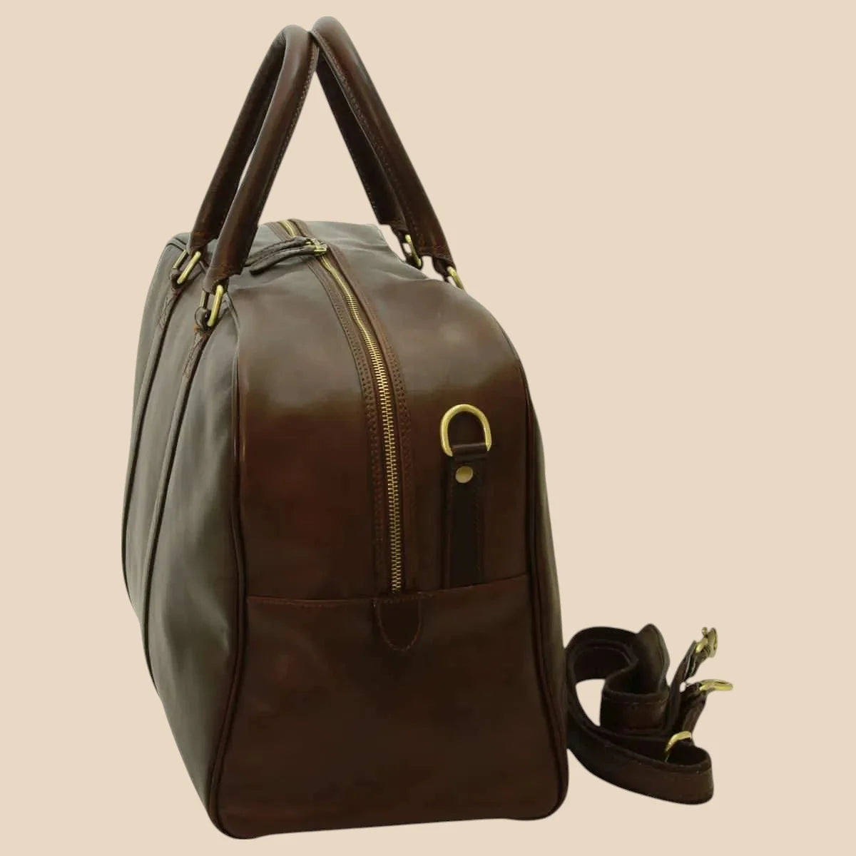 Soft Calfskin Leather Travel Bag - Image 8 | Bufalo d'Oro