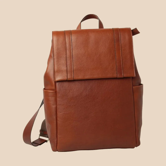 Soft Calfskin Leather Laptop Backpack With Backside Troller Strap - Image 1 | Bufalo d'Oro