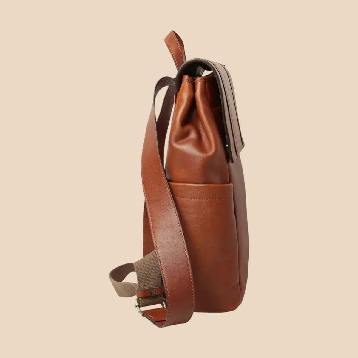 Soft Calfskin Leather Laptop Backpack With Backside Troller Strap - Image 5 | Bufalo d'Oro