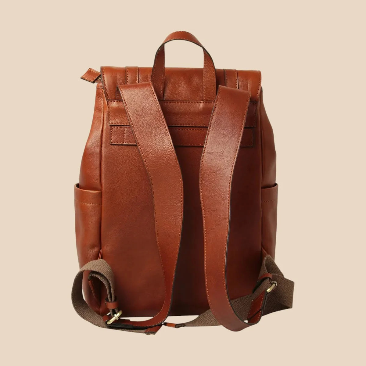 Soft Calfskin Leather Laptop Backpack With Backside Troller Strap - Image 4 | Bufalo d'Oro
