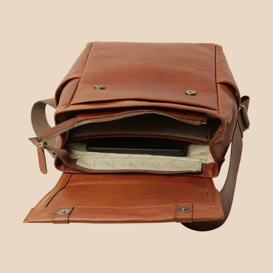 Soft Calfskin Leather Laptop Backpack With Backside Troller Strap - Image 2 | Bufalo d'Oro