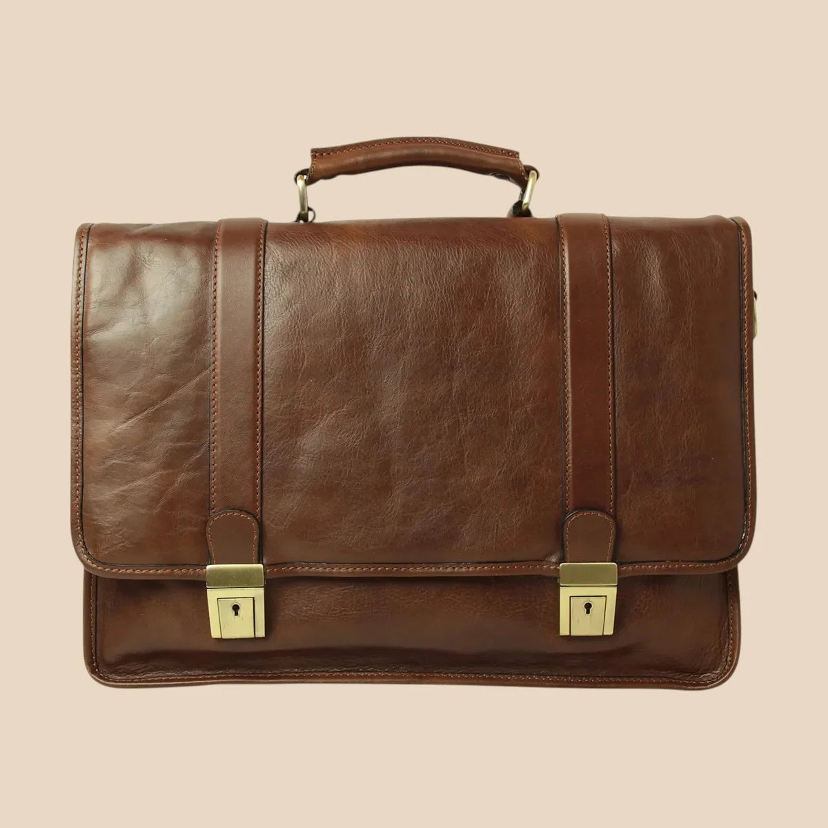 Calfskin Leather Briefcase - Image 41 | Bufalo d'Oro