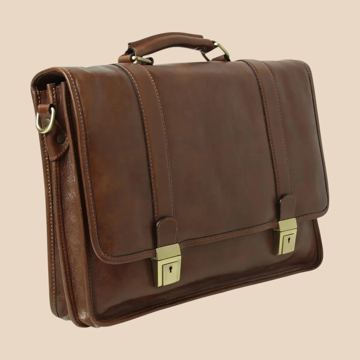 Calfskin Leather Briefcase - Image 45 | Bufalo d'Oro