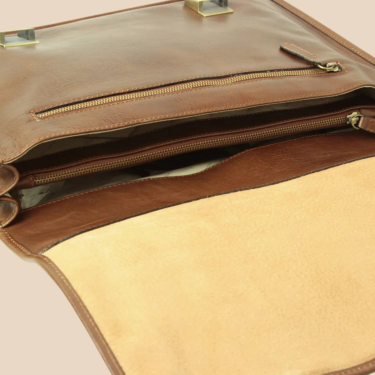 Calfskin Leather Briefcase - Image 43 | Bufalo d'Oro