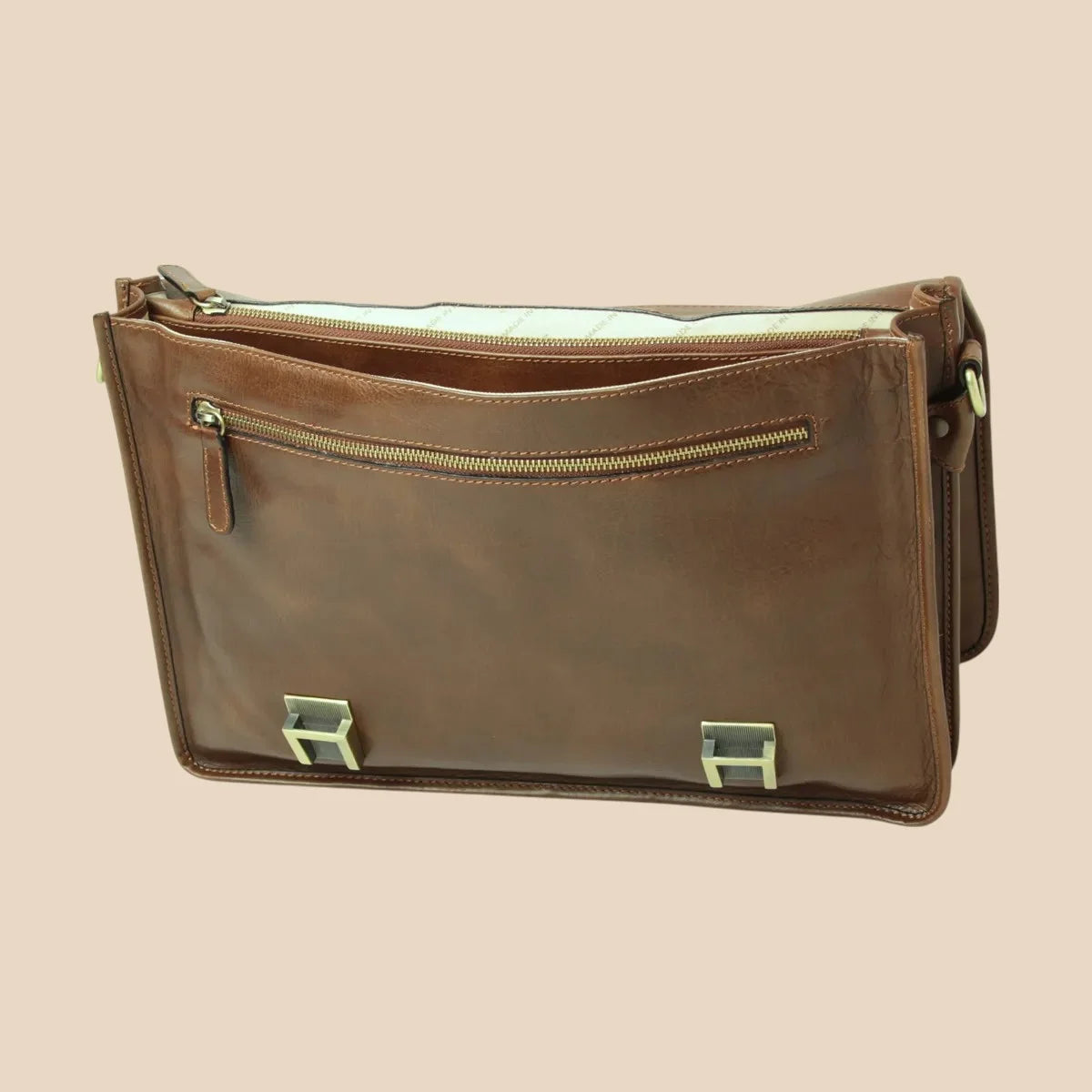 Calfskin Leather Briefcase - Image 42 | Bufalo d'Oro