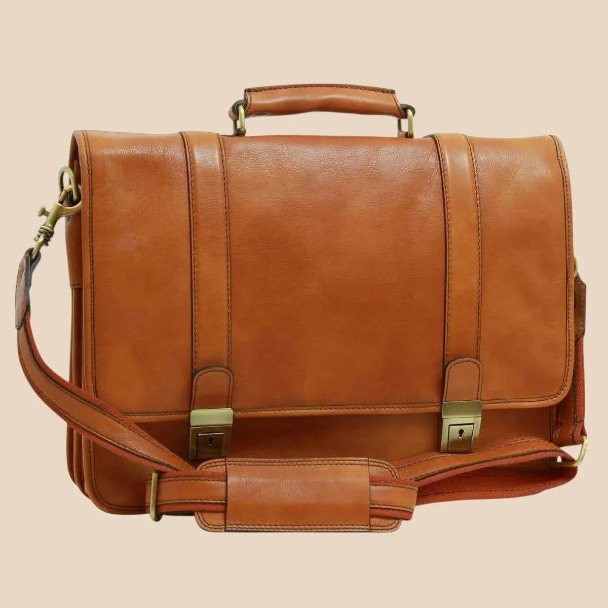 Calfskin Leather Briefcase - Image 35 | Bufalo d'Oro