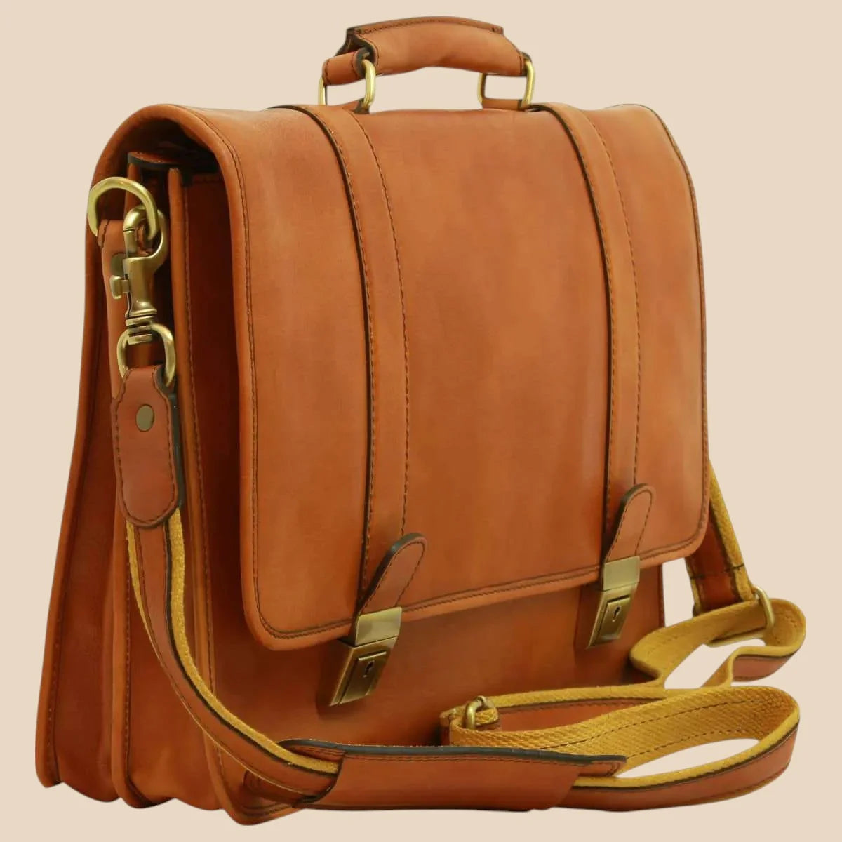 Calfskin Leather Briefcase - Image 38 | Bufalo d'Oro