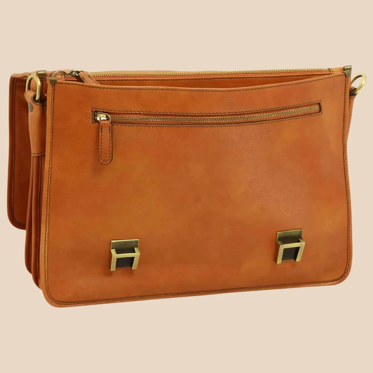 Calfskin Leather Briefcase - Image 37 | Bufalo d'Oro