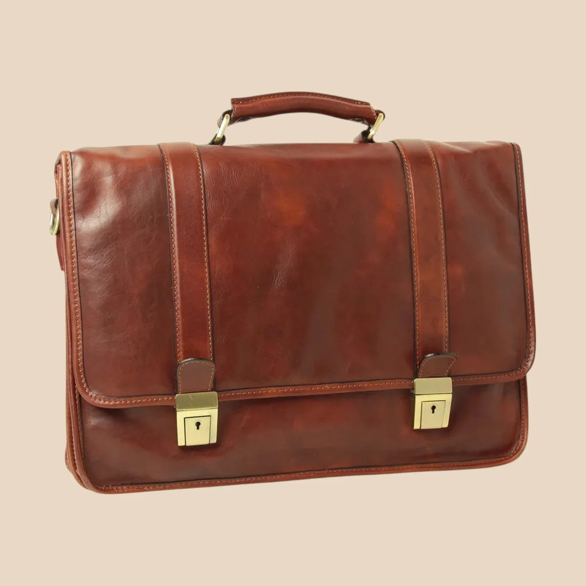 Calfskin Leather Briefcase - Image 31 | Bufalo d'Oro
