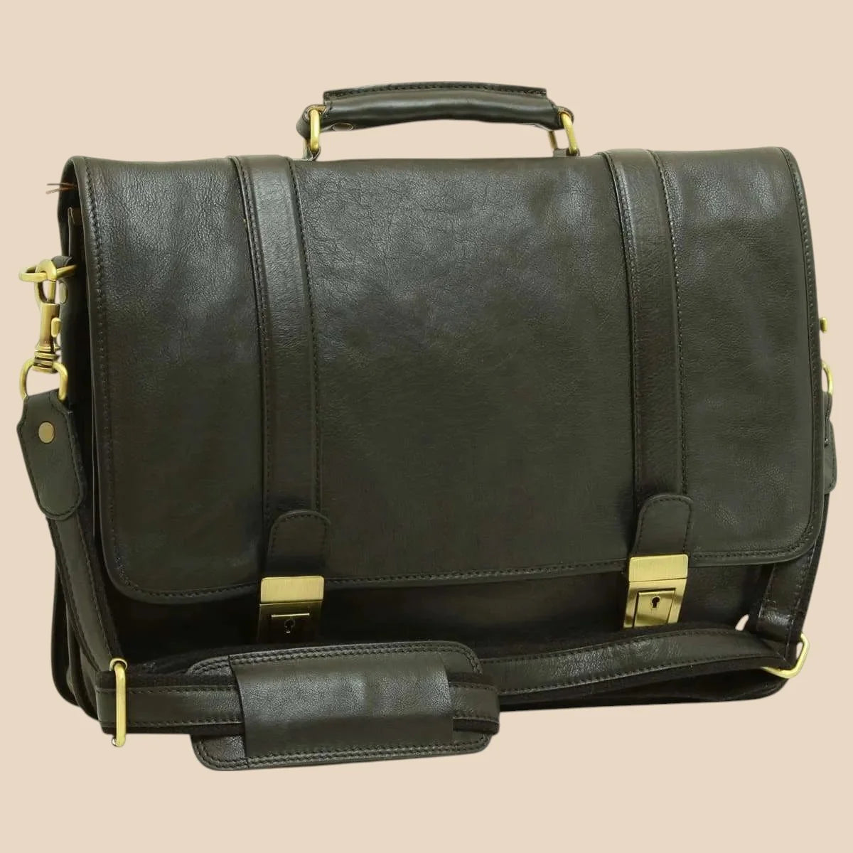 Calfskin Leather Briefcase - Image 24 | Bufalo d'Oro