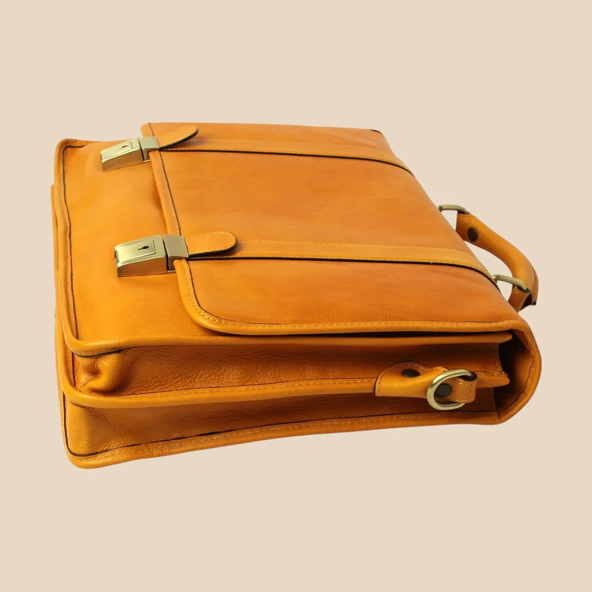 Calfskin Leather Briefcase - Image 4 | Bufalo d'Oro
