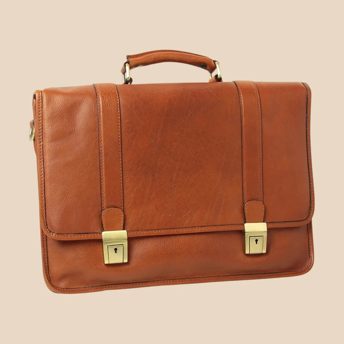 Calfskin Leather Briefcase - Image 16 | Bufalo d'Oro