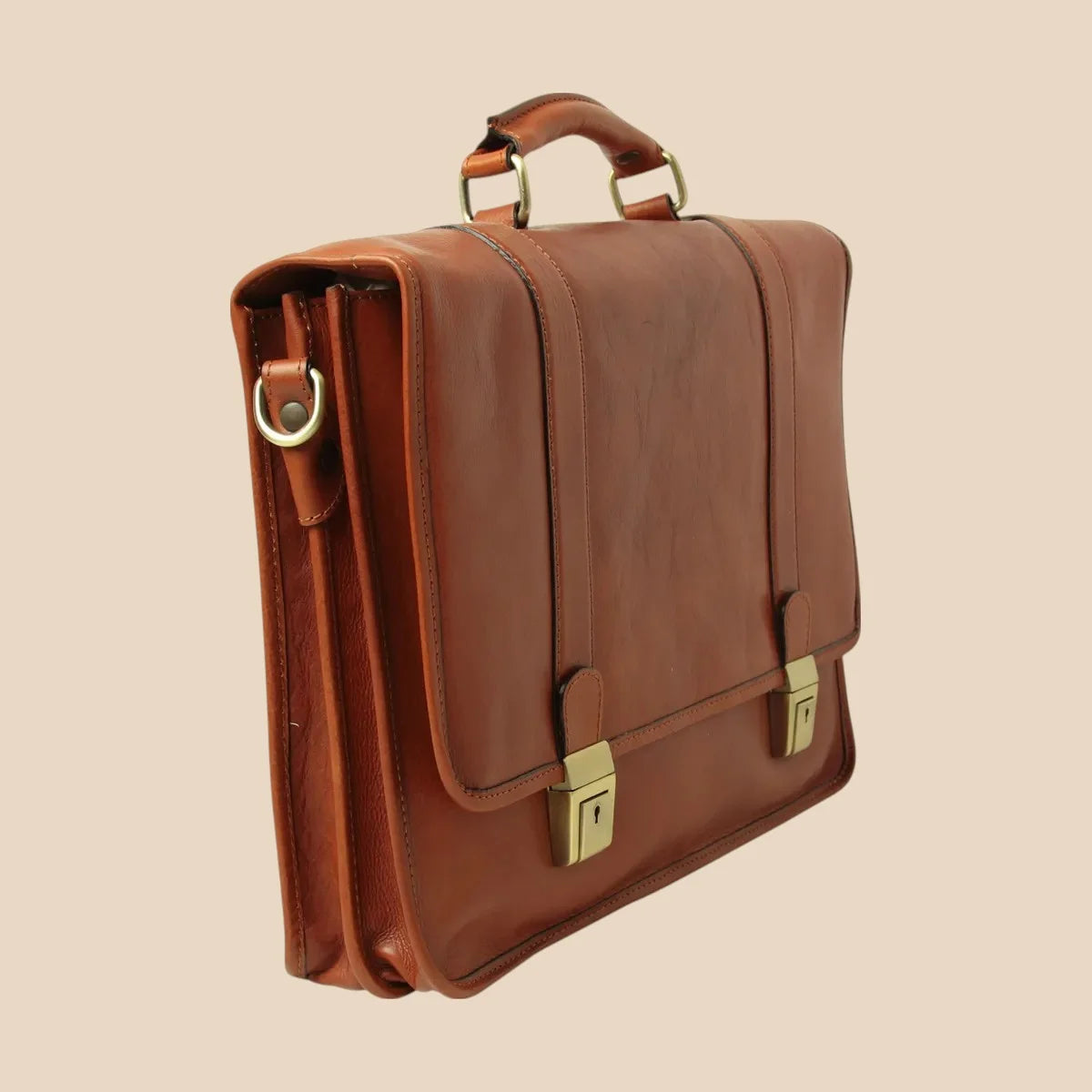 Calfskin Leather Briefcase - Image 18 | Bufalo d'Oro