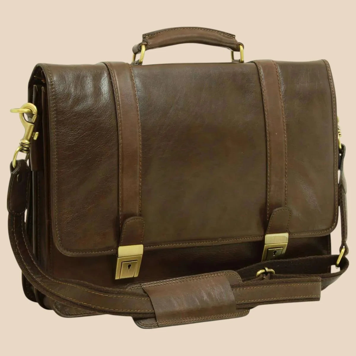 Calfskin Leather Briefcase - Image 9 | Bufalo d'Oro