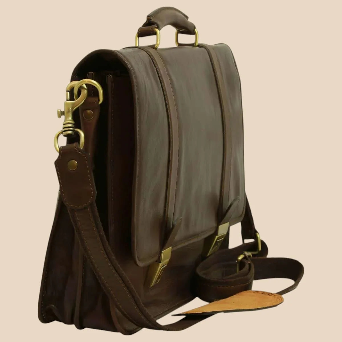 Calfskin Leather Briefcase - Image 11 | Bufalo d'Oro