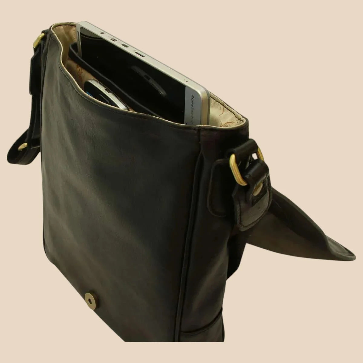 Soft Calfskin Leather Satchel Bag - Image 10 | Bufalo d'Oro
