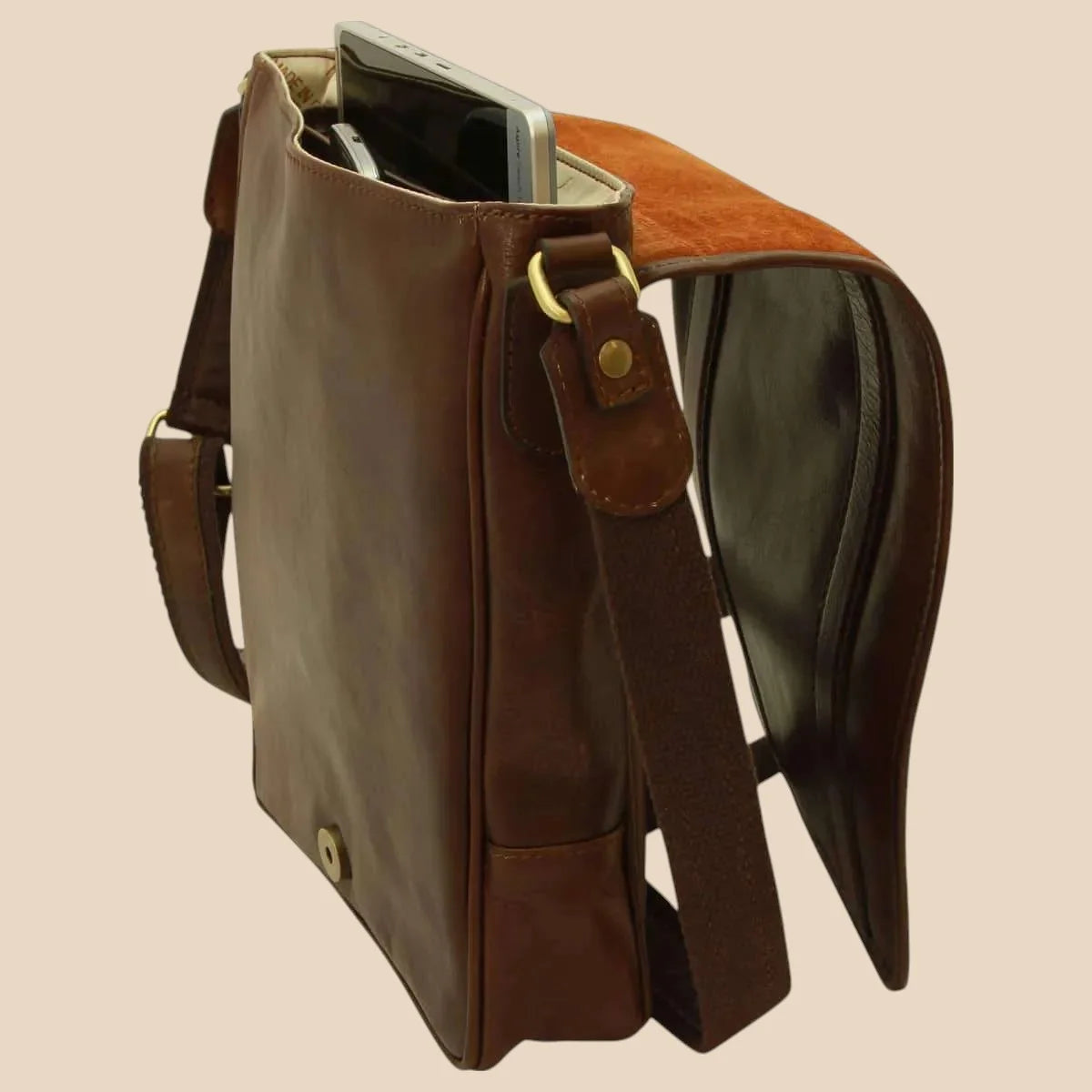 Soft Calfskin Leather Satchel Bag - Image 12 | Bufalo d'Oro