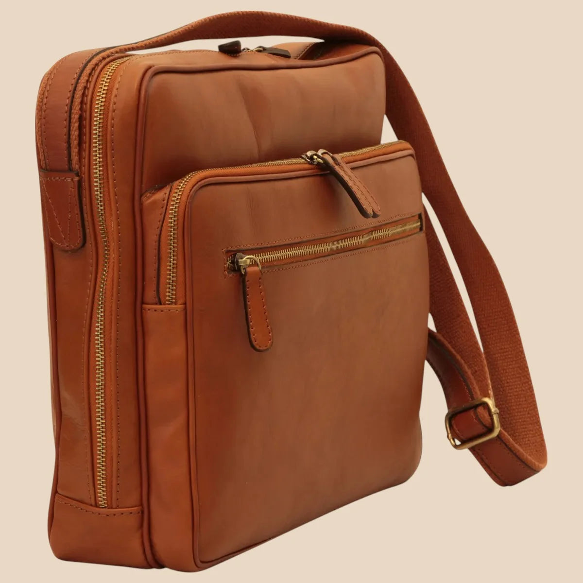 Large Leather Bag With Zip Closures - Image 22 | Bufalo d'Oro