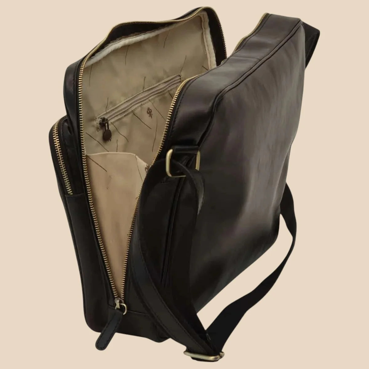 Large Leather Bag With Zip Closures - Image 24 | Bufalo d'Oro