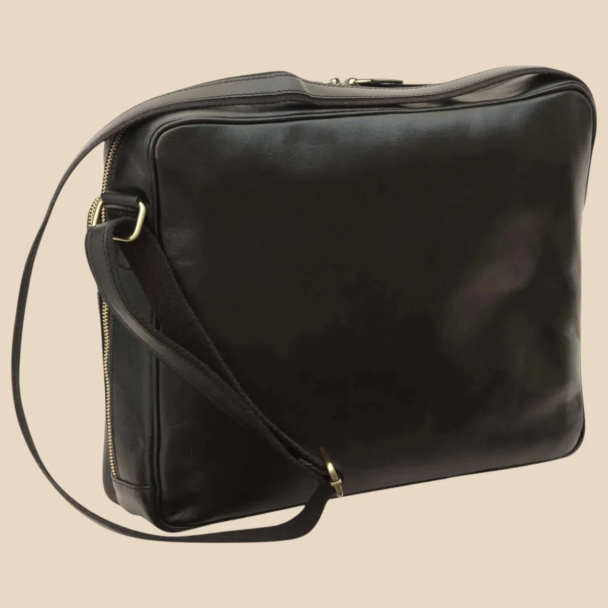 Large Leather Bag With Zip Closures - Image 13 | Bufalo d'Oro