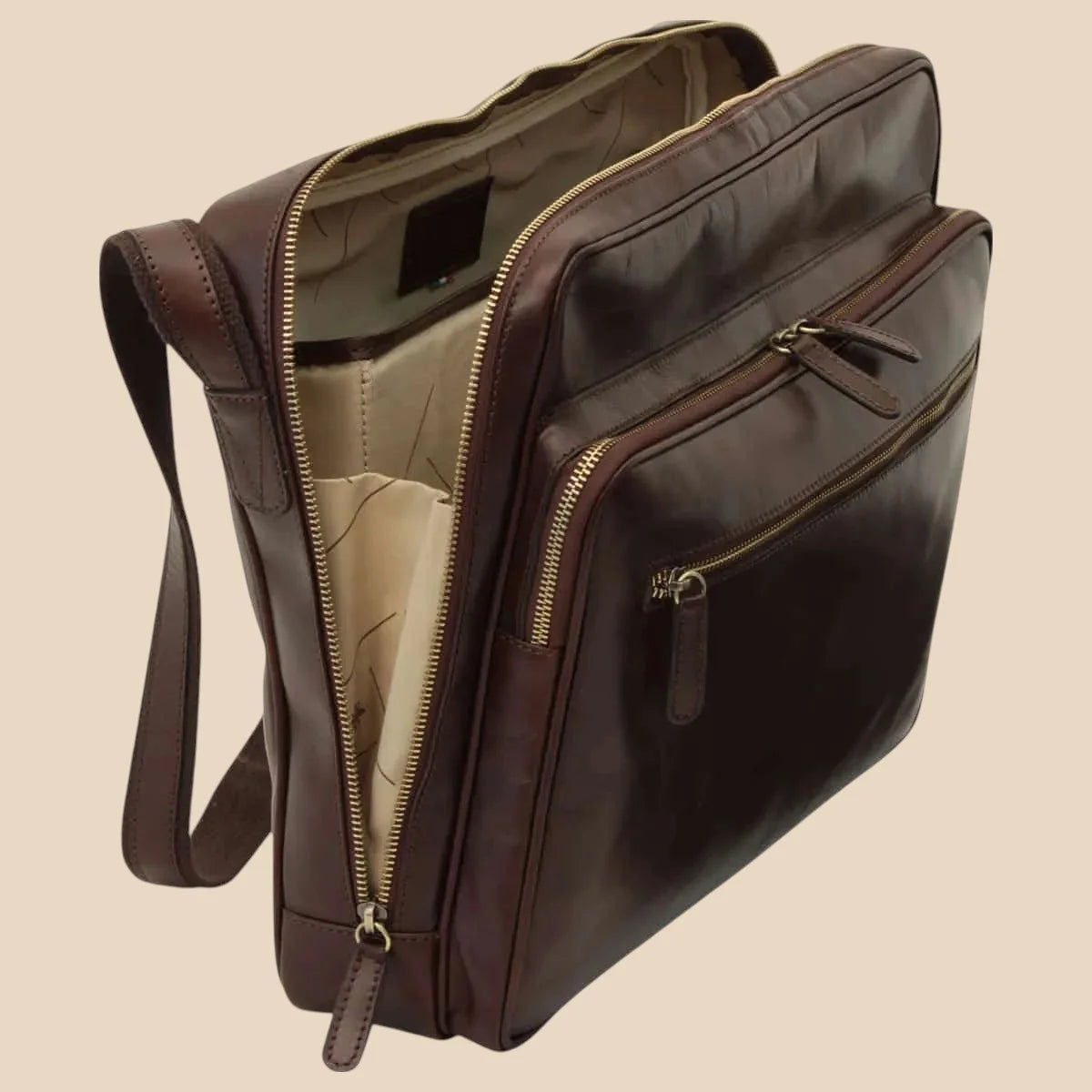 Large Leather Bag With Zip Closures - Image 27 | Bufalo d'Oro