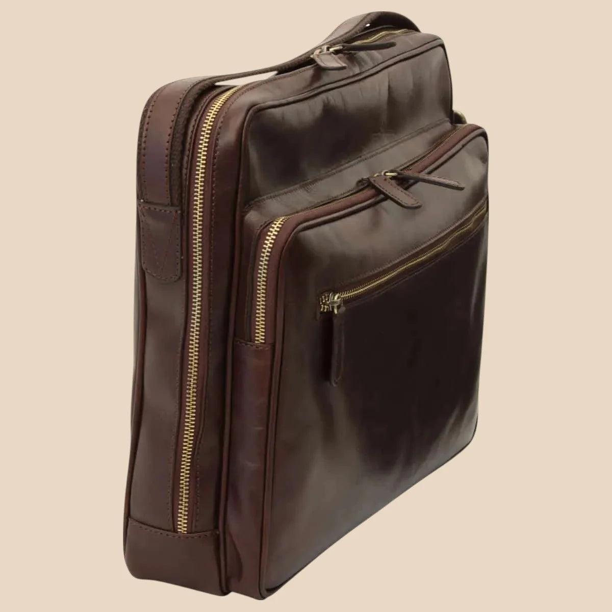 Large Leather Bag With Zip Closures - Image 28 | Bufalo d'Oro