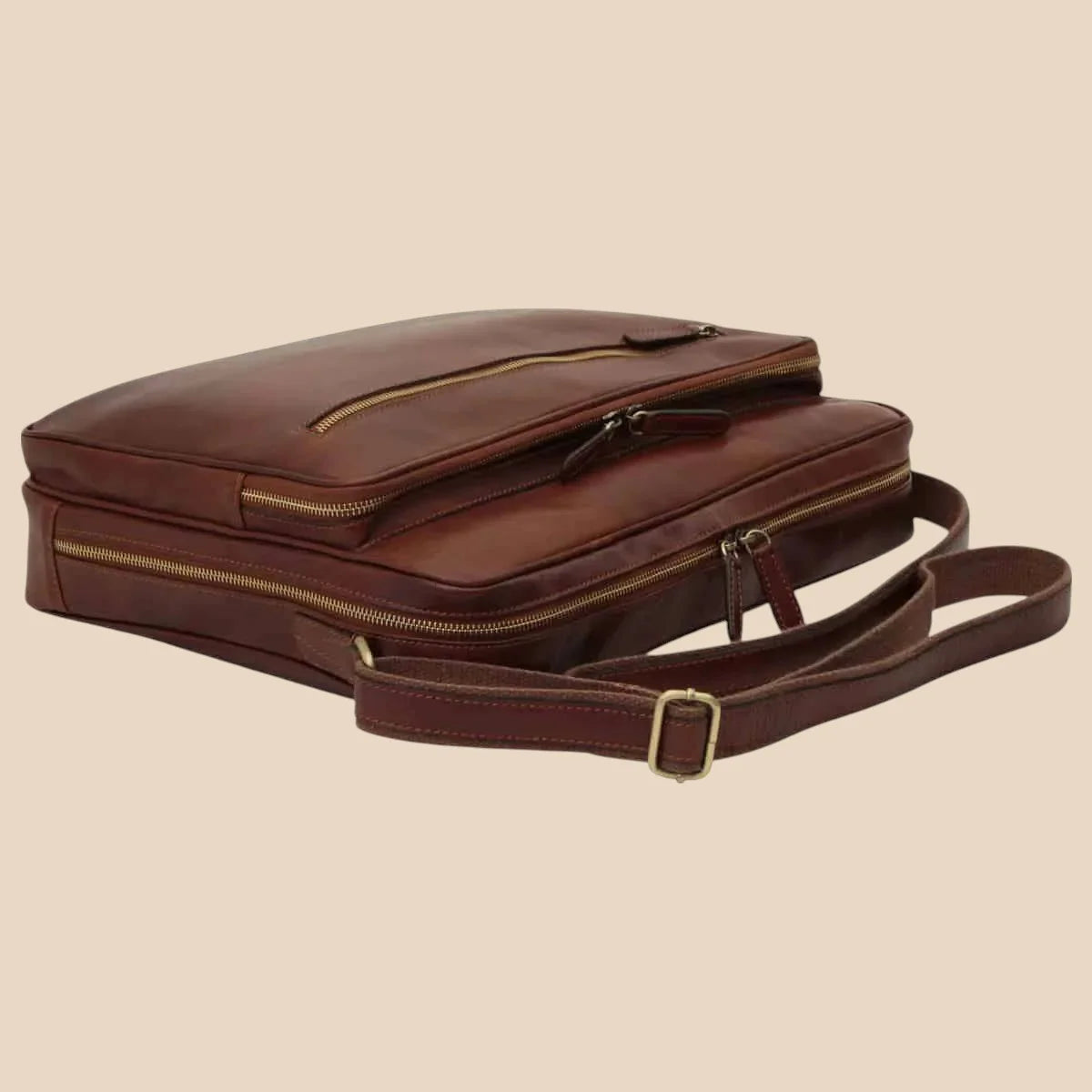 Large Leather Bag With Zip Closures - Image 18 | Bufalo d'Oro