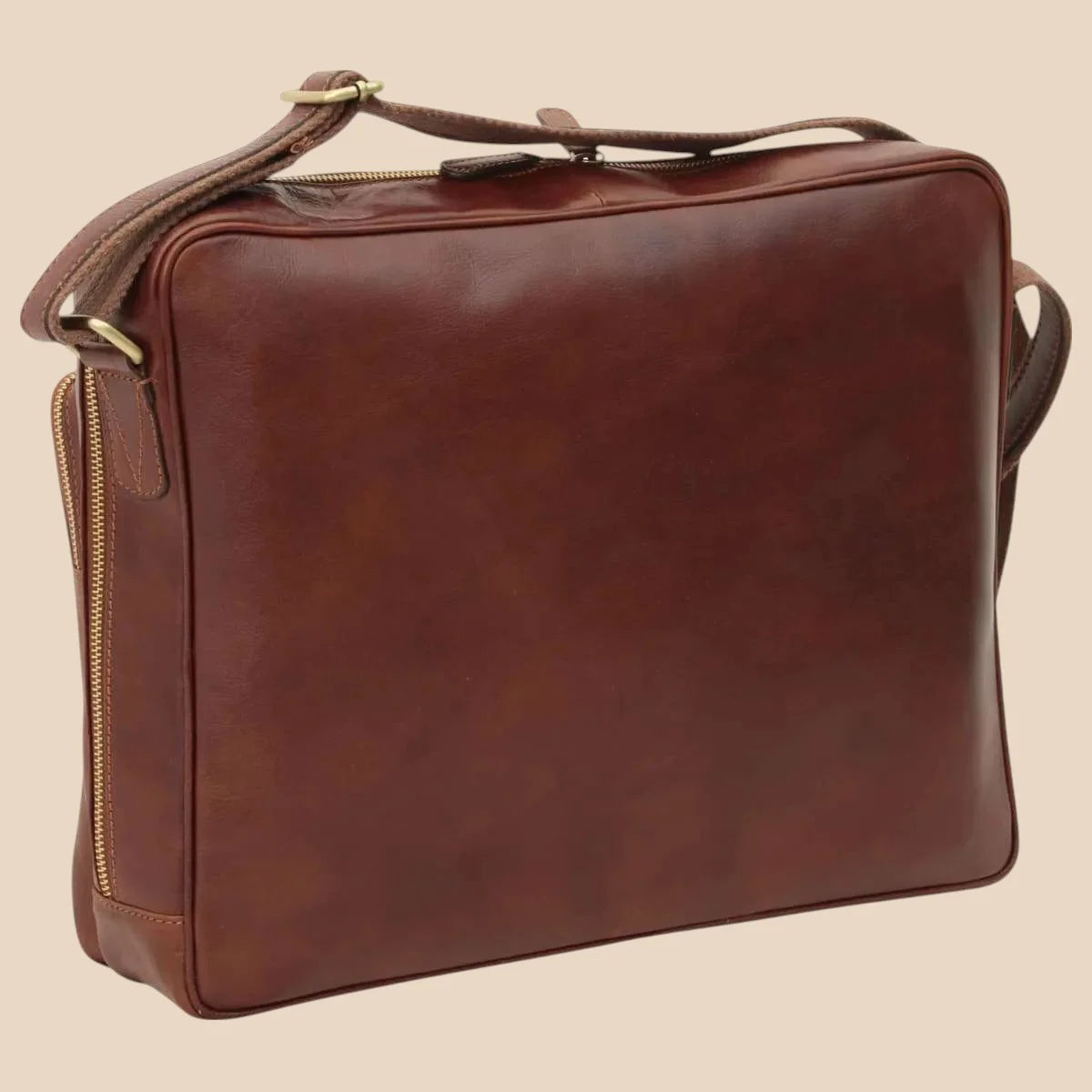 Large Leather Bag With Zip Closures - Image 19 | Bufalo d'Oro