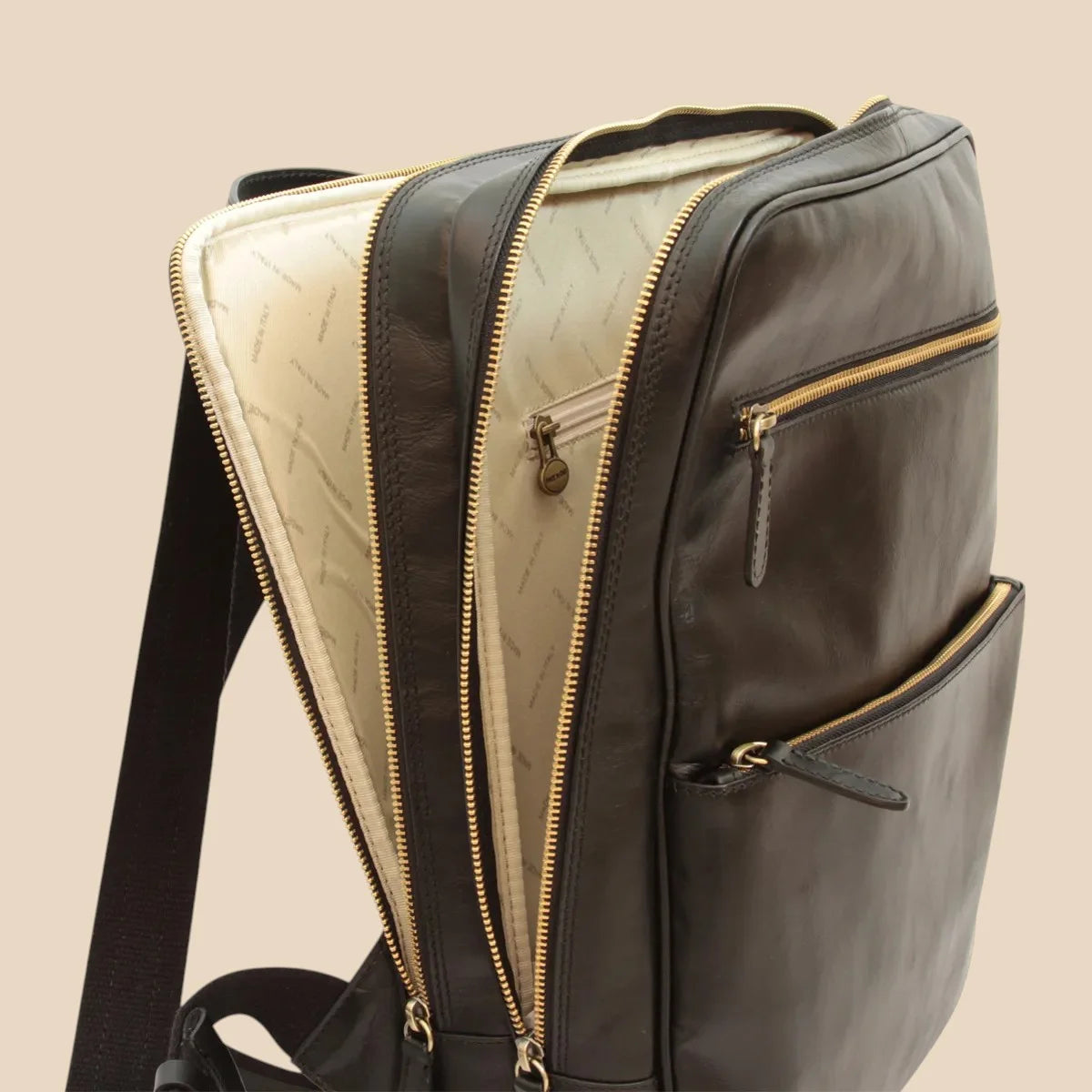 Leather Back Pack With Backside Troller Strap - Image 31 | Bufalo d'Oro