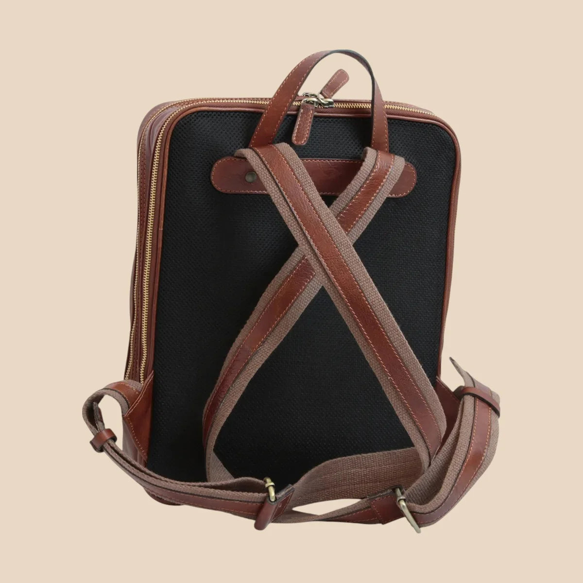 Leather Back Pack With Backside Troller Strap - Image 35 | Bufalo d'Oro