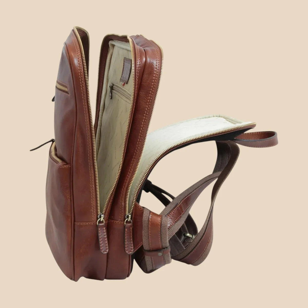 Leather Back Pack With Backside Troller Strap - Image 37 | Bufalo d'Oro