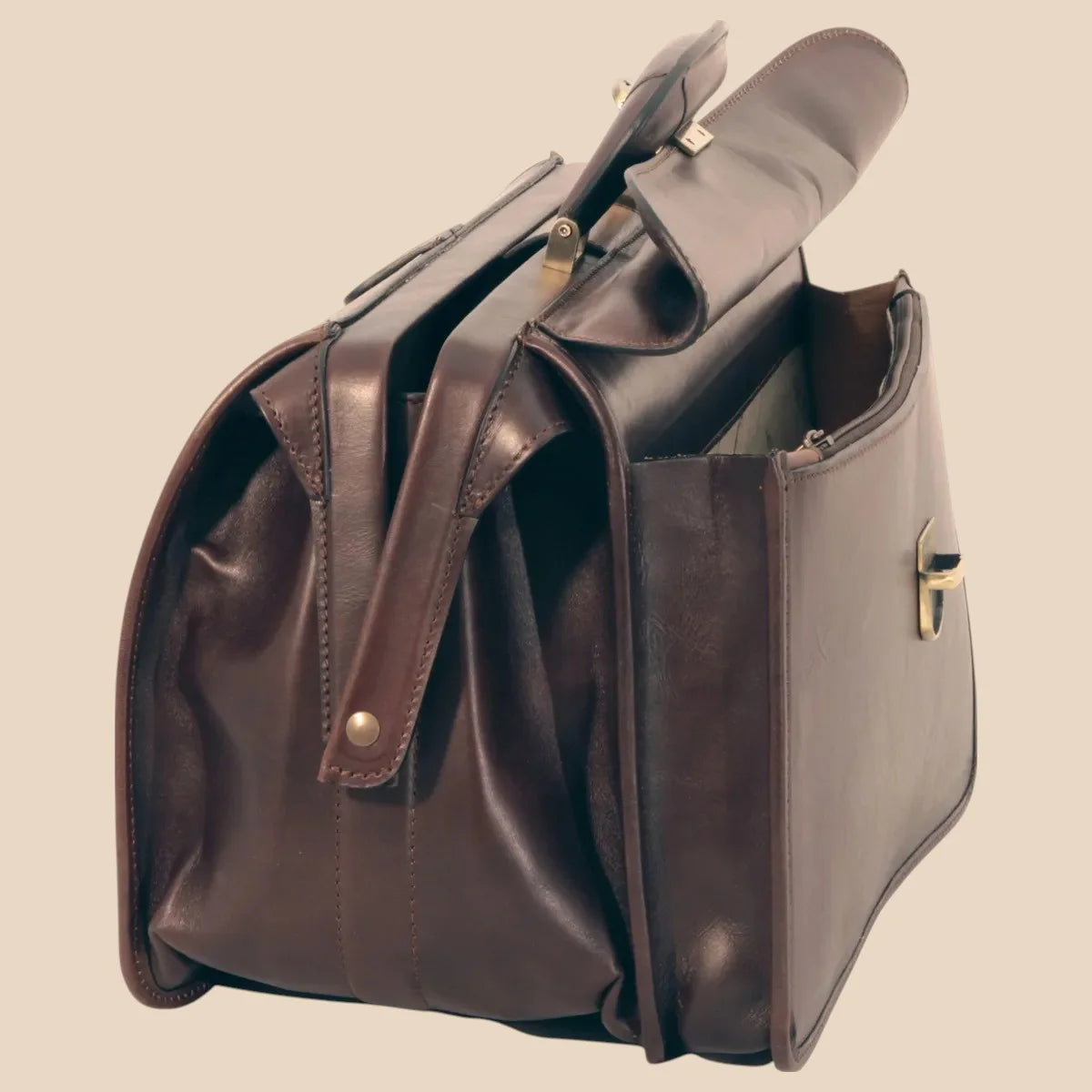 Leather Doctor's Bag - Brown Colonial - Image 7 | Bufalo d'Oro