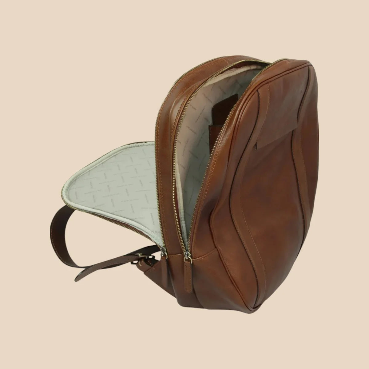 Soft Calfskin Leather Laptop Backpack With Backside Troller Strap - Image 4 | Bufalo d'Oro