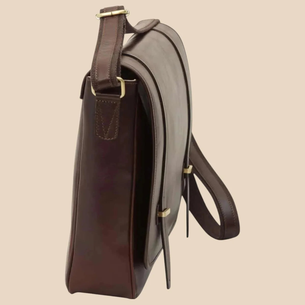 Large Leather Bag With Magnetic Closure - Image 9 | Bufalo d'Oro