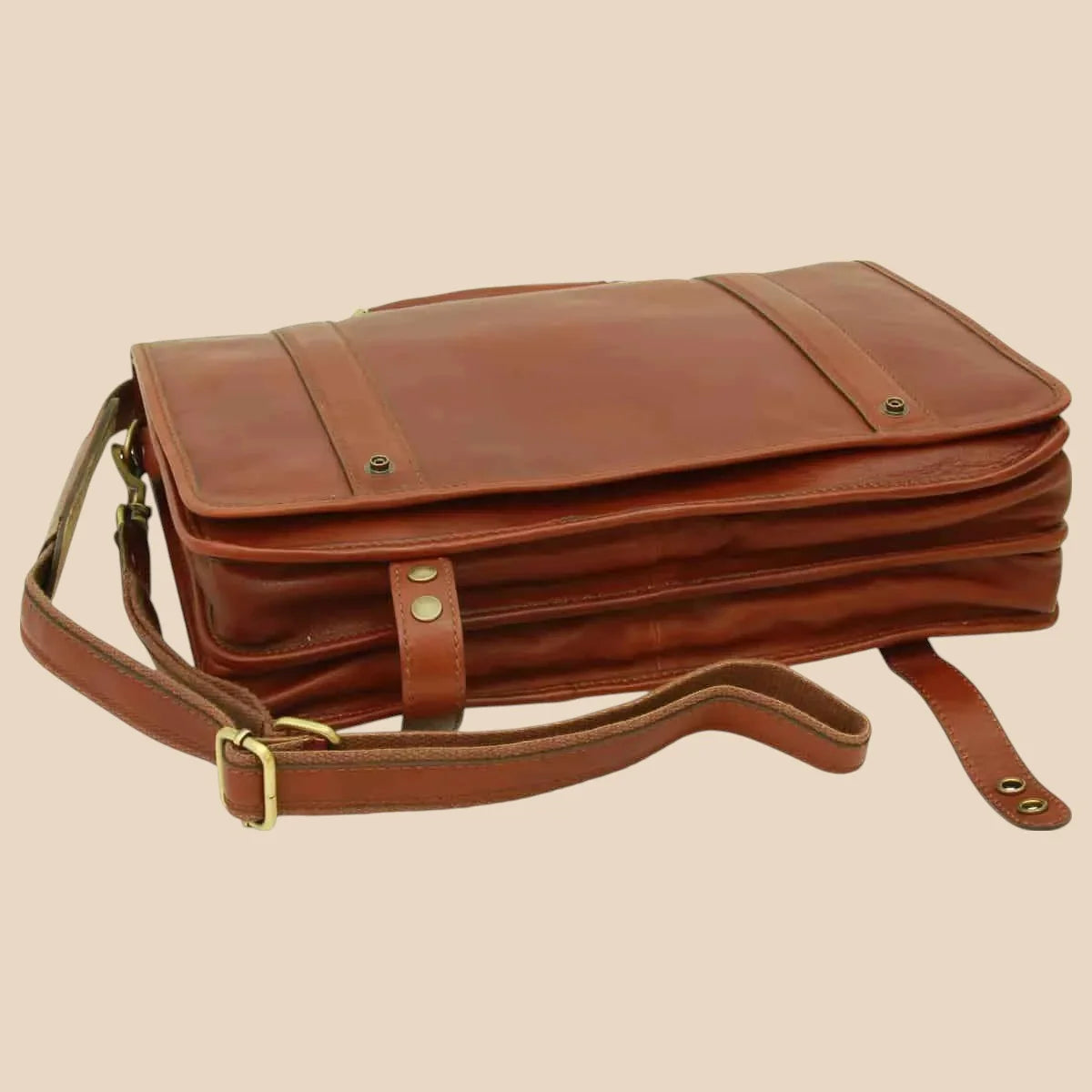 Calfskin Nappa Leather Briefcase - Image 14 | Bufalo d'Oro
