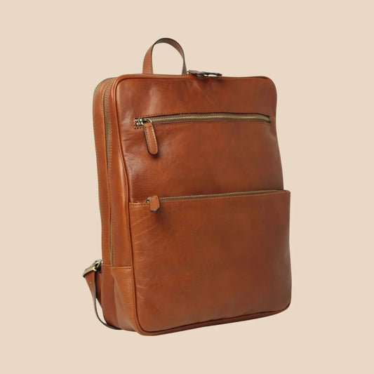 Leather Back Pack With Backside Troller Strap - Image 1 | Bufalo d'Oro