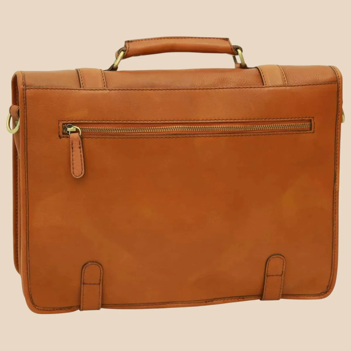 Calfskin Nappa Leather Briefcase - Image 5 | Bufalo d'Oro