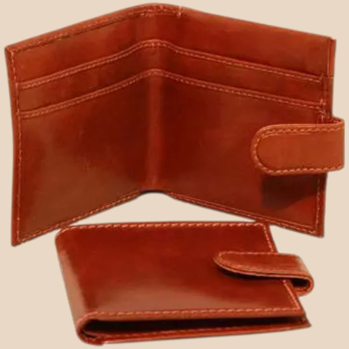 Men's Bifold Leather Wallet With Snap Closure - Image 1 | Bufalo d'Oro