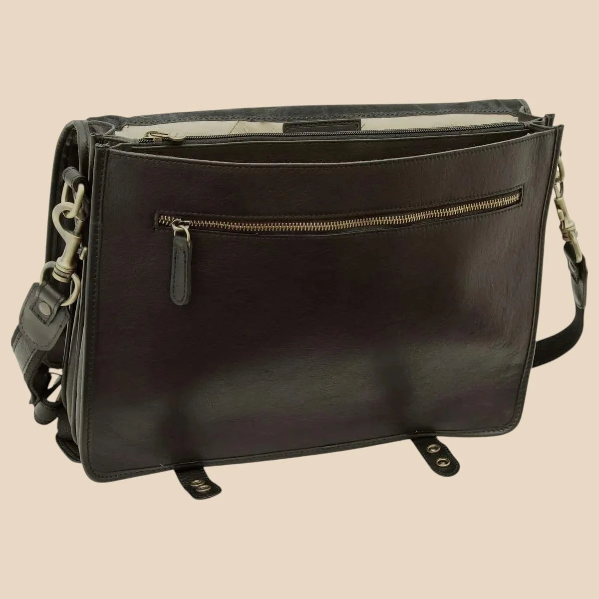 Calfskin Nappa Leather Briefcase - Image 18 | Bufalo d'Oro