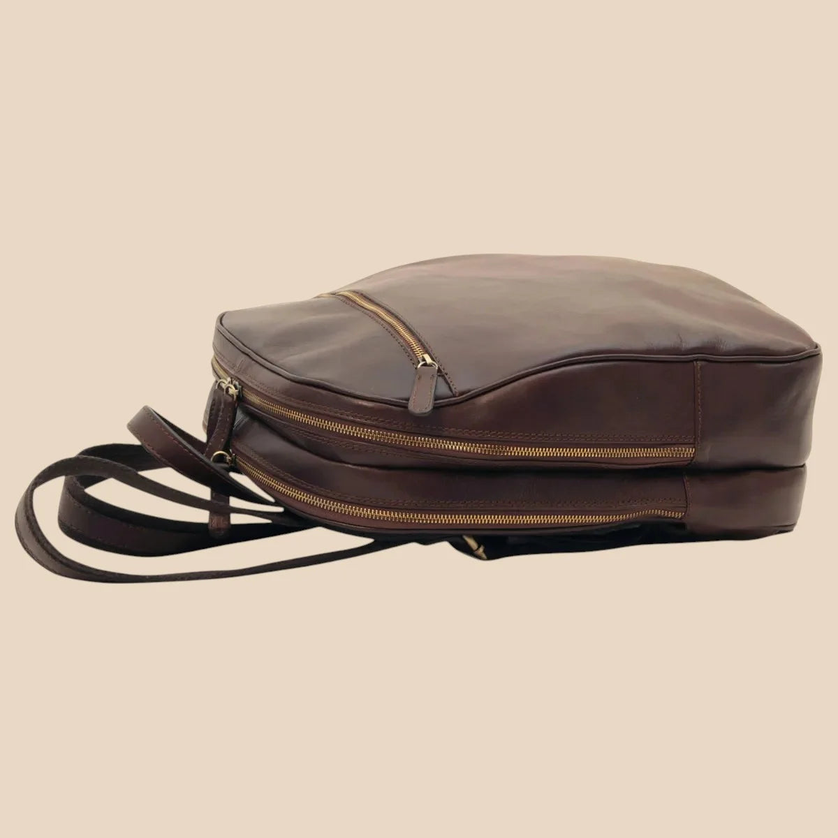 Leather Backpack With Exterior Zip Pockets - Image 5 | Bufalo d'Oro