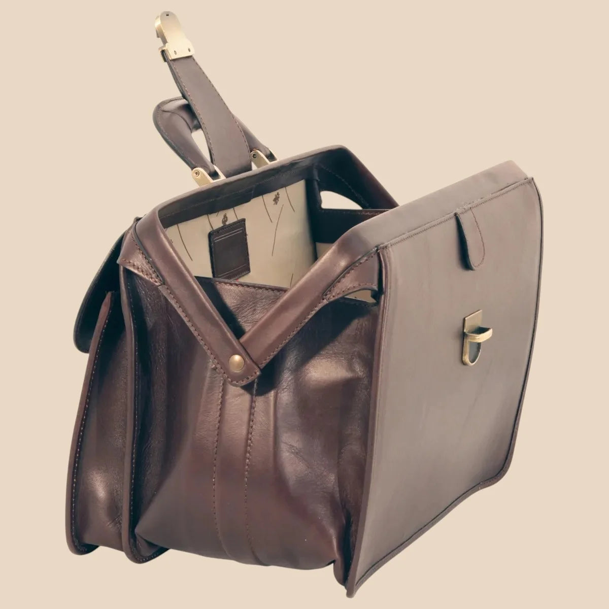 Leather Doctor's Bag - Brown Colonial - Image 5 | Bufalo d'Oro