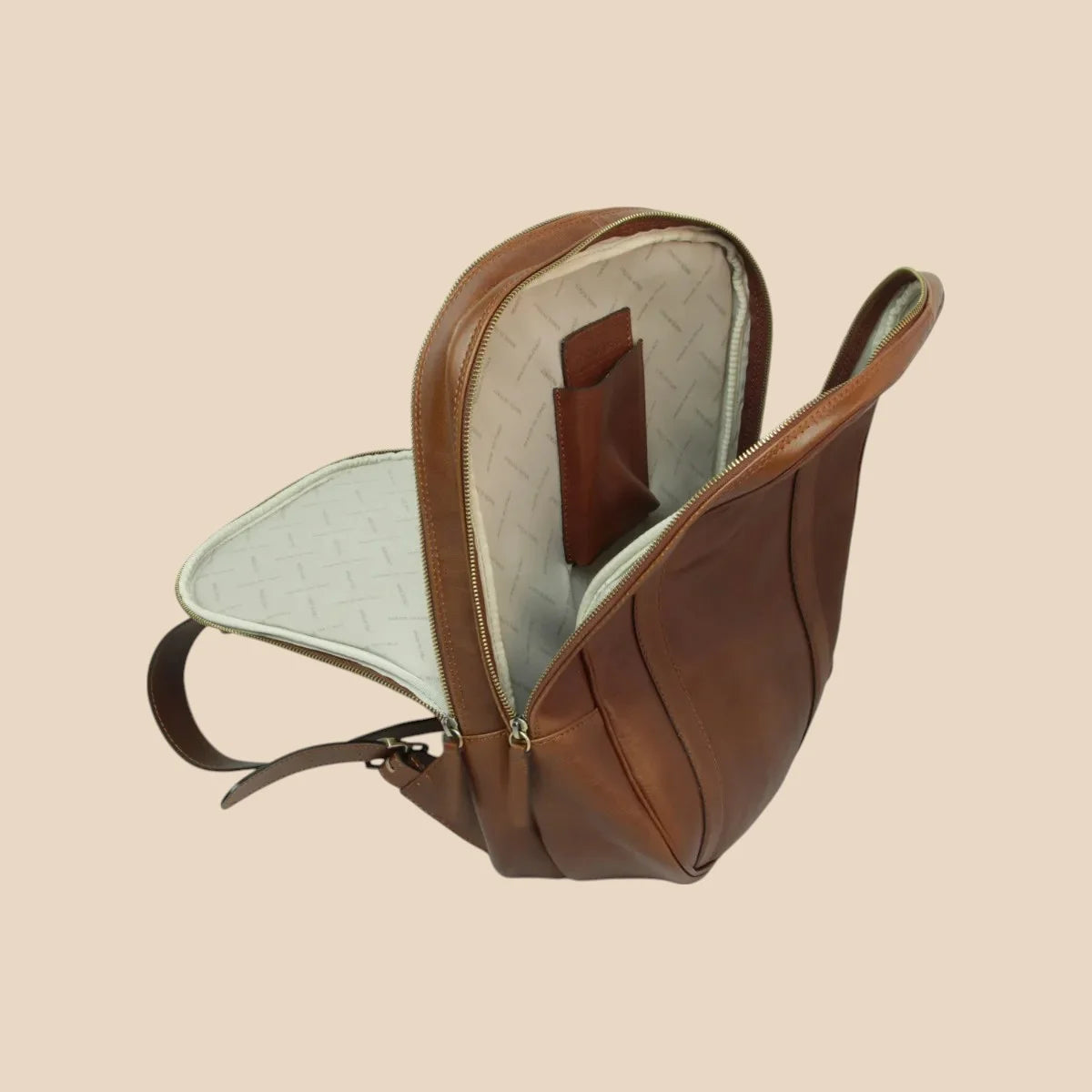 Soft Calfskin Leather Laptop Backpack With Backside Troller Strap - Image 5 | Bufalo d'Oro