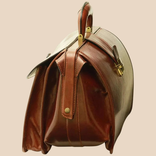 Leather Doctor's Bag - Brown Colonial - Image 1 | Bufalo d'Oro