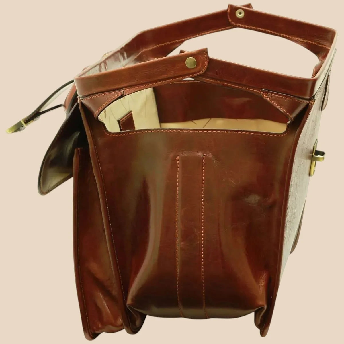 Leather Doctor's Bag - Brown Colonial - Image 10 | Bufalo d'Oro