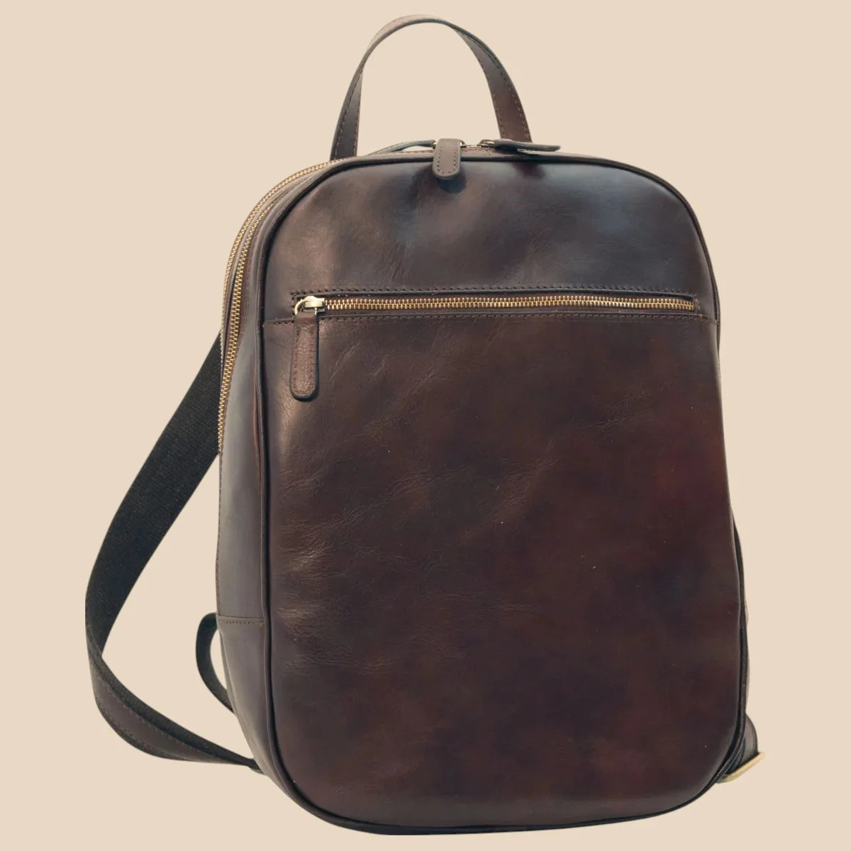 Leather Backpack With Exterior Zip Pockets - Image 16 | Bufalo d'Oro